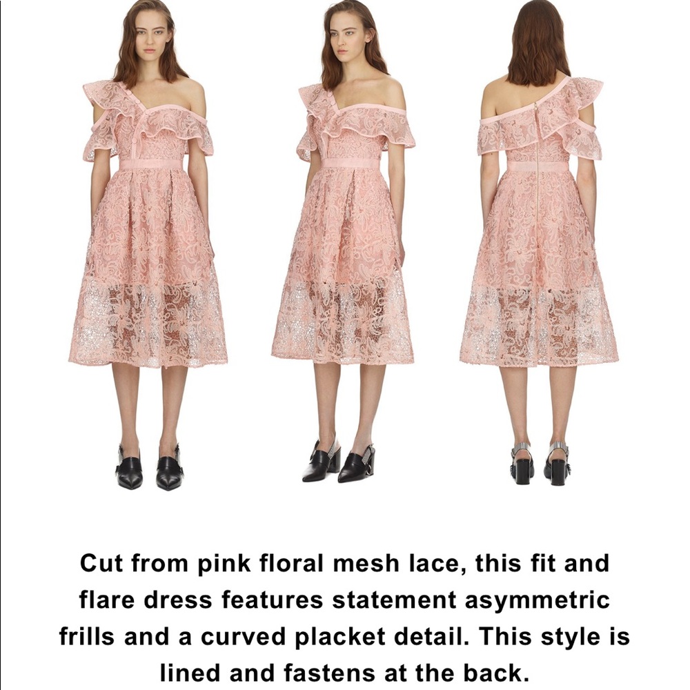 NWT Self portrait blush lace dress US10